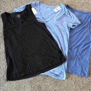 J. Crew Factory Black and Blue Tops